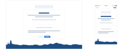 Two wireframes showing full page surveys, one desktop view and one mobile view.